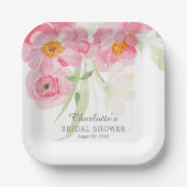 Spring Blossom Floral Vrijgezellenfeest Paper Bord (Voorkant)