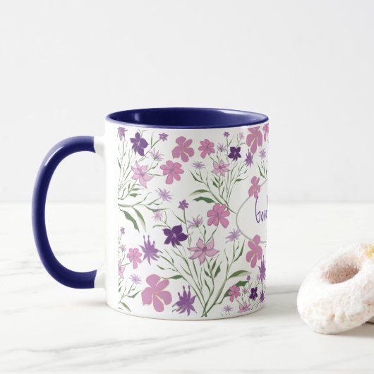 Spring Blossom Flowers Coffee Mok (Met donut)