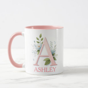 Spring Blossom gepersonaliseerde letter A - Aangep Mok