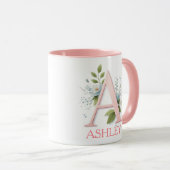Spring Blossom gepersonaliseerde letter A - Aangep Mok (Voorkant rechts)