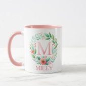Spring Blossom Gepersonaliseerde letter M - Aangep Mok (Links)