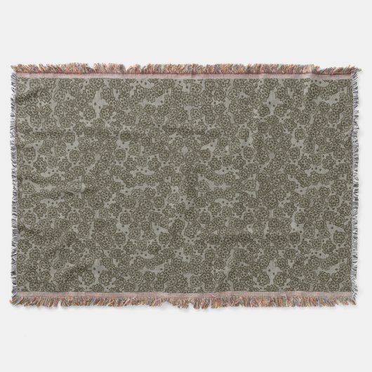 Spring Blossom, grijswaardenpatroon, bloempatroon Deken (Voorkant)