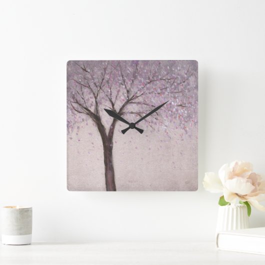 Spring Blossom II Vierkante Klok (Huis)