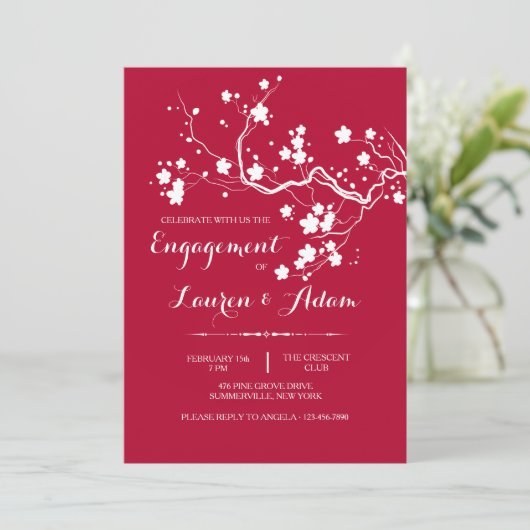 Spring Blossom Invitation Kaart (Staand voorkant)