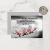 Spring Blossom Magnolia Bedankt Card Notitiekaartje (Voorkant / Achterkant in situ)