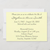 Spring Blossom Memorial Service Kaart (Achterkant)