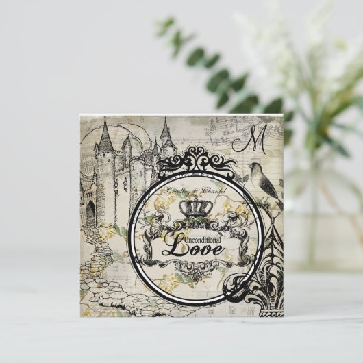 Spring Blossom onvoorwaardelijk Love Wedding Invit Kaart (Staand voorkant)
