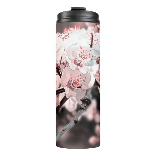Spring Blossom Ornamental Illustration Pink Thermosbeker (Voorkant)