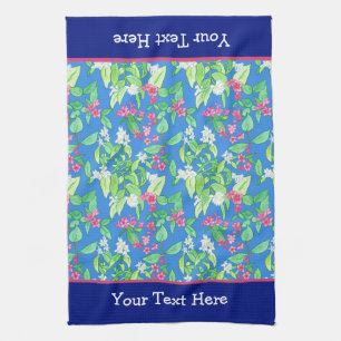 Spring Blossom, Philadelphus en Weigela op Blue Theedoek