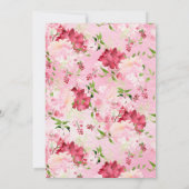 Spring Blossom Pink Floral Baptisme Kaart (Achterkant)