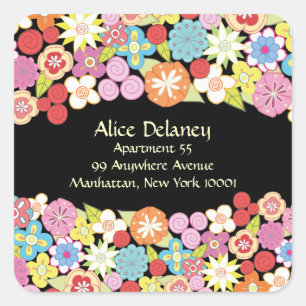 Spring Blossom Return Address Labkers Vierkante Sticker