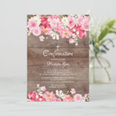 Spring Blossom Rustic Floral Bevestiging Kaart (Staand voorkant)