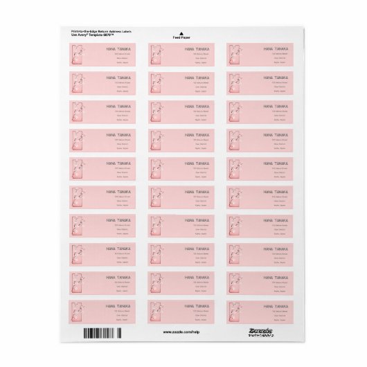 Spring Blossom - Sakura-monogrammed Etiket (Full Sheet)