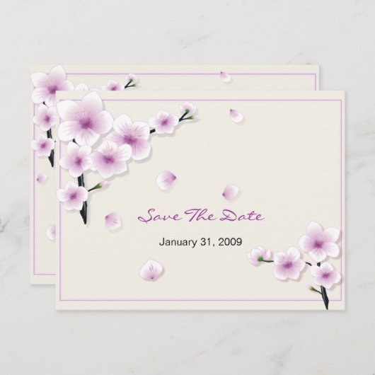 Spring Blossom Save the Date Wedding Aankondiging (Voorkant / Achterkant)