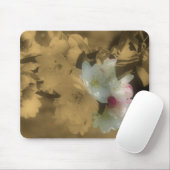 Spring Blossom Sepia Flowers Mousepad Muismat (Met muis)