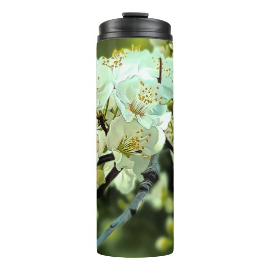 Spring Blossom Sierillustratie Groen Thermosbeker (Voorkant)