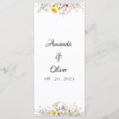 Spring Blossom Wedding Menu (Achterkant)