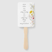 Spring Blossom Wedding Program Hand Fans Handwaaier (Achterkant)