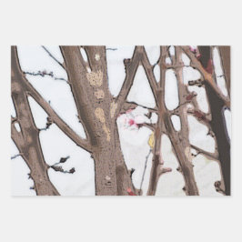 Spring Blossom Wrapping Paper Flat Sheet Set van 3