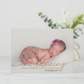 Spring Blossoms Bloemen Volledige Foto Gouden Gebo Aankondiging (Staand voorkant)