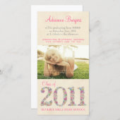 Spring Blossoms Class of 2011 Afstuderen PhotoCard Aankondiging (Voorkant / Achterkant)