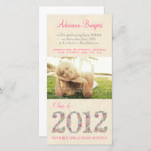 Spring Blossoms Class of 2012 Graduation PhotoCard Aankondiging (Voorkant / Achterkant)