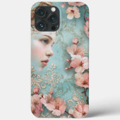 Spring Blossoms Decoupage Bird Lady Portret Case-Mate iPhone Case (Achterkant)