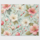 Spring Blossoms in Robin's Egg Blue Cadeaupapier (Vlak)