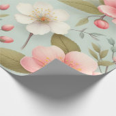 Spring Blossoms in Robin's Egg Blue Cadeaupapier (Hoek)