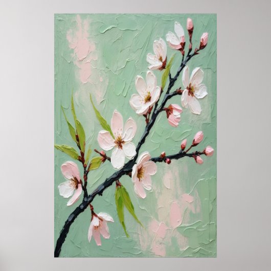 Spring Blossoms Oil Painting on Canvas Large Flora Poster (Voorkant)