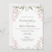 Spring Blossoms Roze Bloemen Munt met RSVP bruilof Kaart (Voorkant)