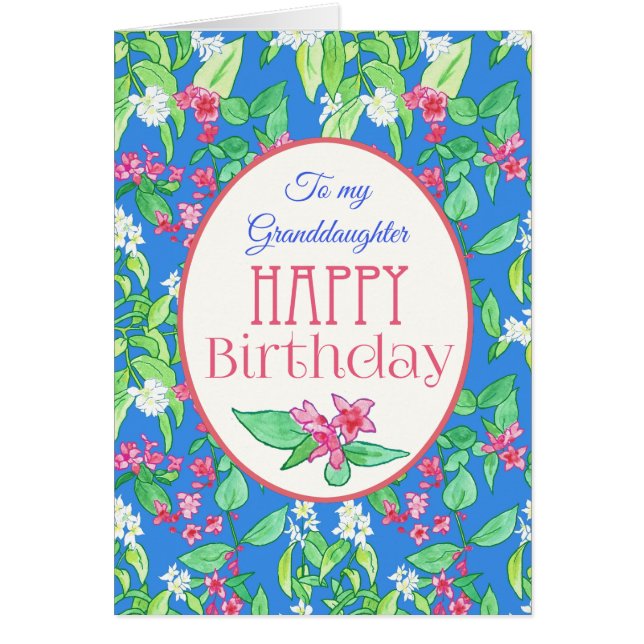 Spring Blossoms Verjaardag Kaart voor kleindochter (Voorkant)