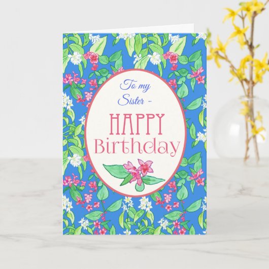 Spring Blossoms Verjaardag Kaart voor Zuster (Gele Bloem)