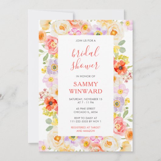 Spring Blossoms Wildflowers Vrijgezellenfeest Kaart (Voorkant)