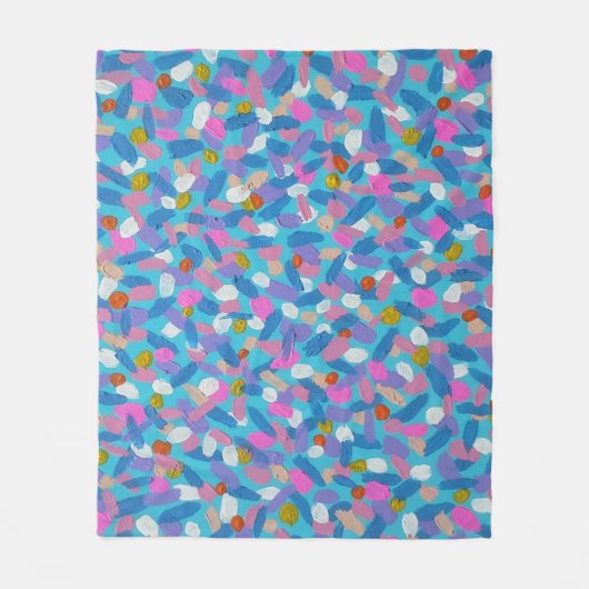 Spring Blue Abstract Fleece Deken (Voorkant)