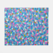 Spring Blue Abstract Fleece Deken (Voorkant (Horizontaal))