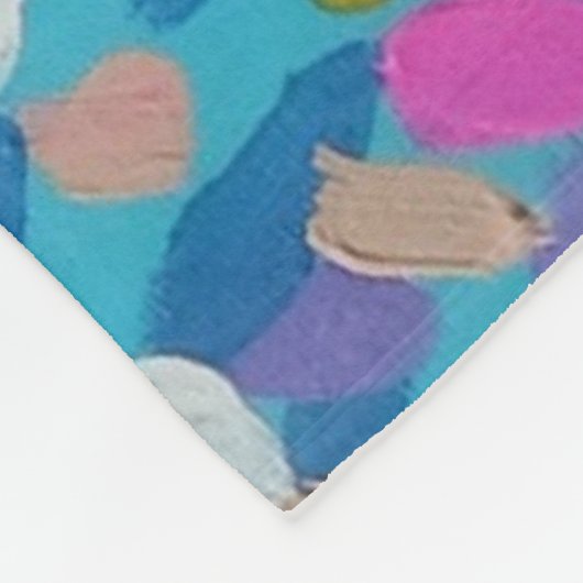 Spring Blue Abstract Fleece Deken (Hoek)