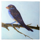 Spring Blue Bird Ceramic Tile Tegeltje (Voorkant)