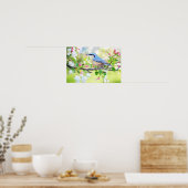 Spring Blue Bird op Cherry Tree met bloesems Poster (Keuken)