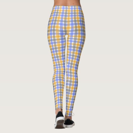 Spring Blue Check Pattern Leggings (Achterkant)