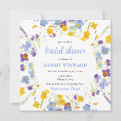 Spring Blue en Yellow Flowers Vrijgezellenfeest Kaart (Voorkant)