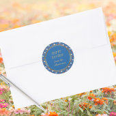 Spring Blue Floral Family Christelijk Happy Easter Ronde Sticker