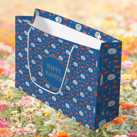 Spring Blue Floral Pattern Christelijk Happy Easte Groot Cadeauzakje