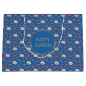 Spring Blue Floral Pattern Christelijk Happy Easte Groot Cadeauzakje (Voorkant)