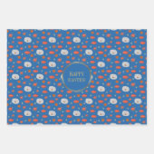 Spring Blue Floral Pattern Christelijk Happy Easte Inpakpapier Vel (Voorkant 2)