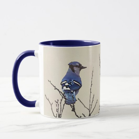 Spring Blue Jay Fine Art voor vogelovers Mok (Links)