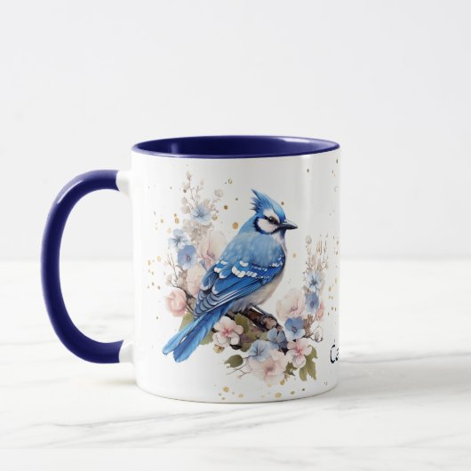 Spring Blue Jay Natuur Mok (Links)