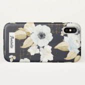 Spring Blue & White Flowers op marineachtergrond Case-Mate iPhone Case (Achterkant (horizontaal))