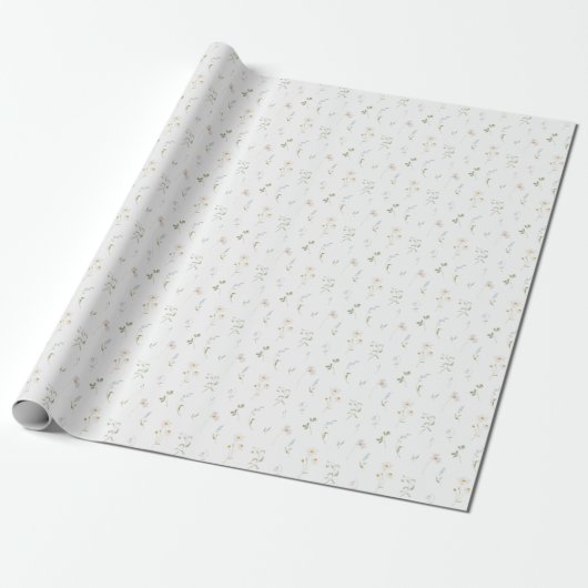 Spring Blue Wildflower Cadeaupapier (Uitgerold)