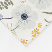 Spring Blue Yellow Whimsical Flowers Fleece Deken (Hoek)